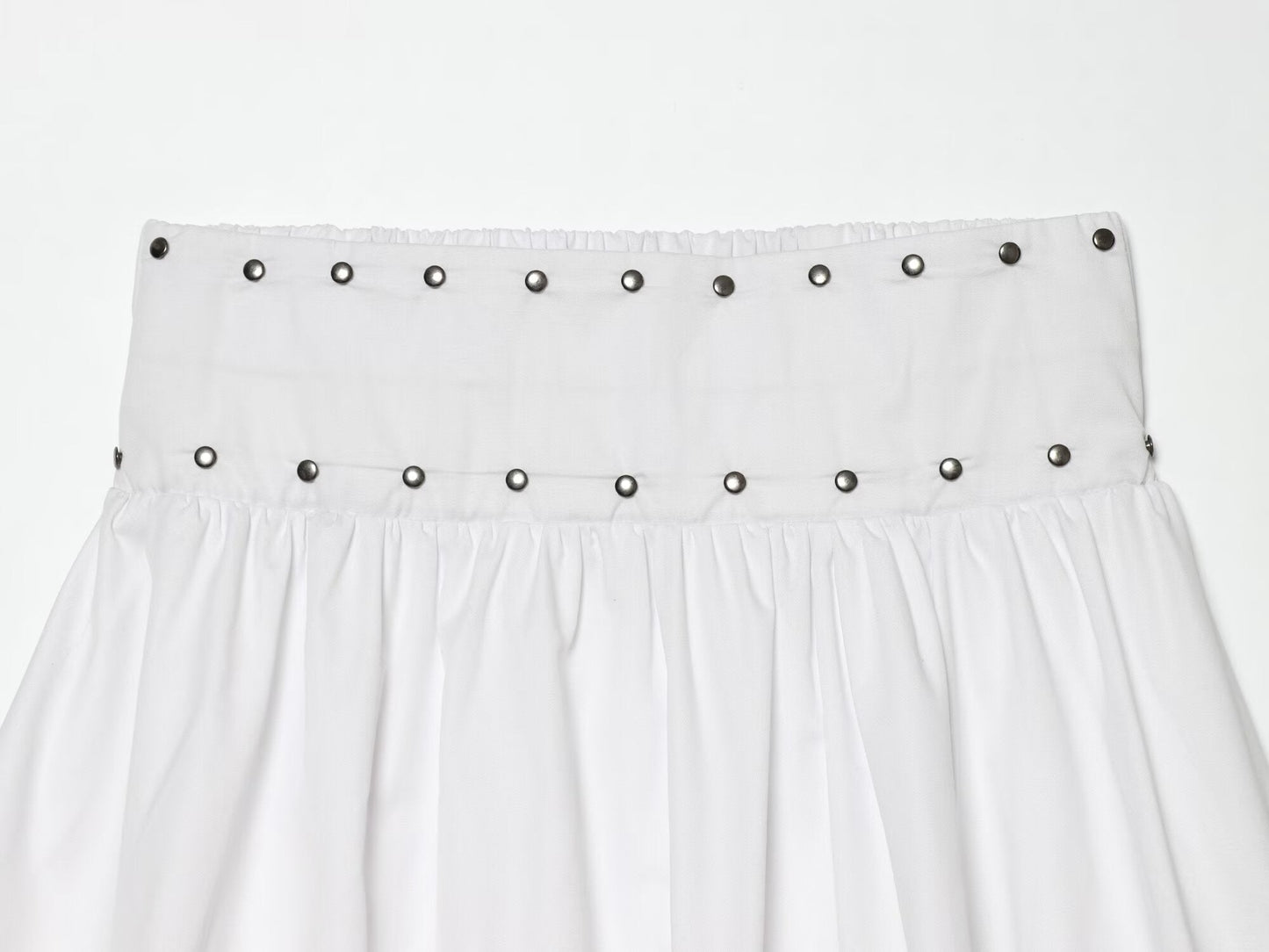 Women's rivet decorated balloon version MIDI skirt