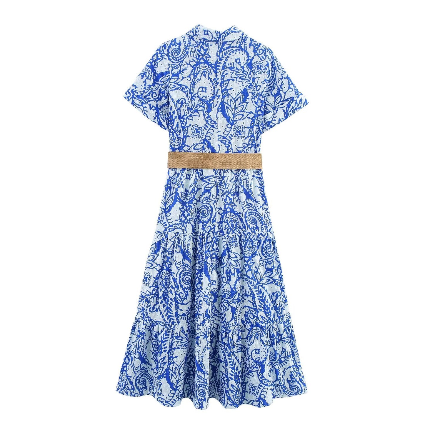 Women's With Belt embroidered dress