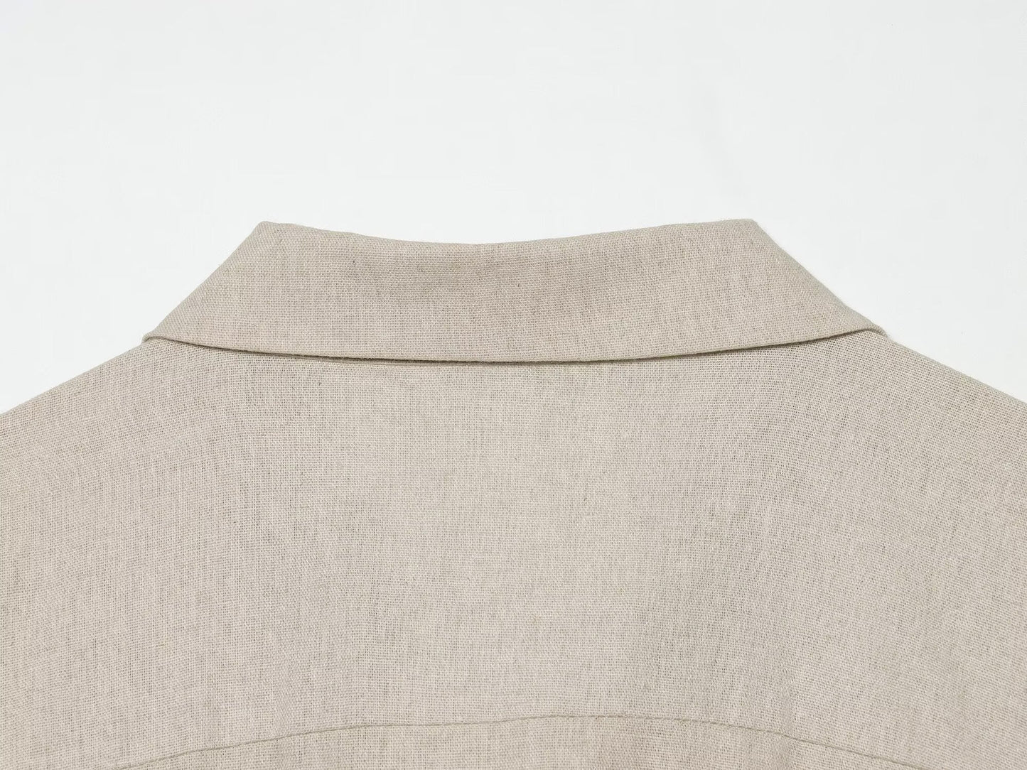 Women's fluffy hem linen blend shirt