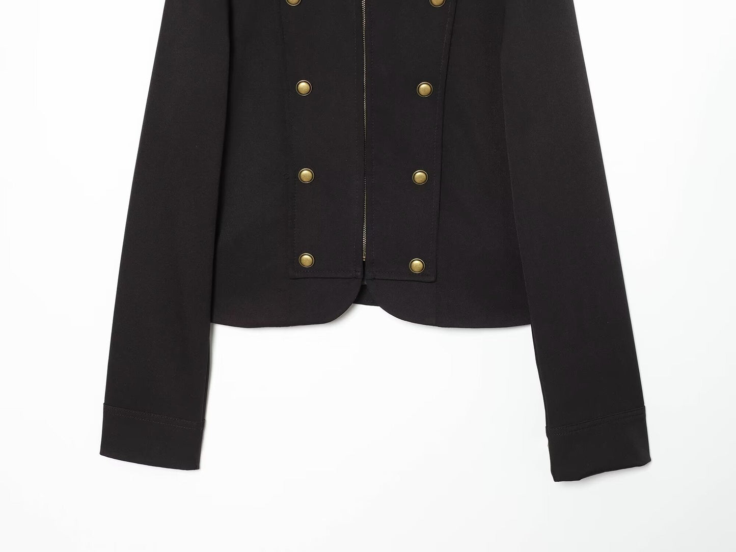 Women's gold button decoration slim Blazer Coat