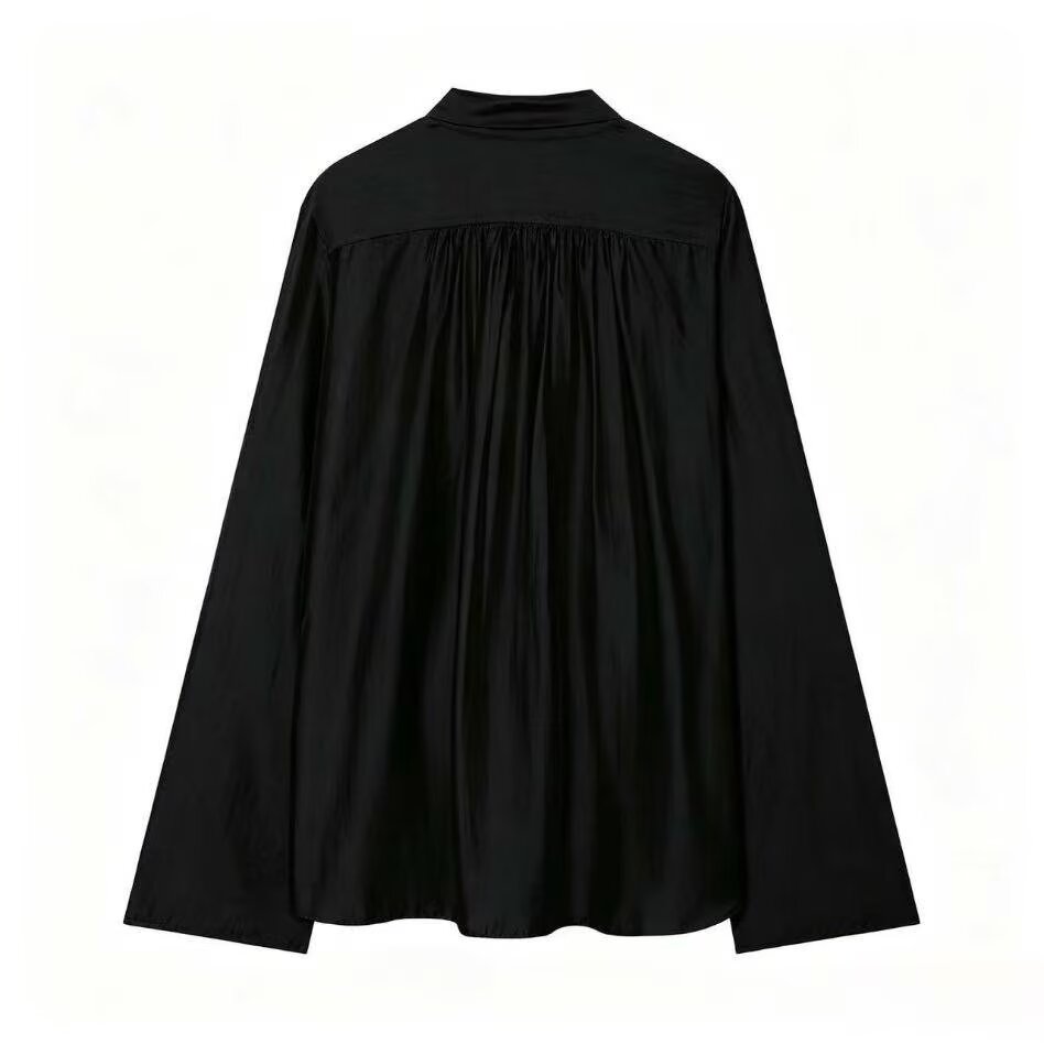 Women's scarf decoration loose V-neck shirt
