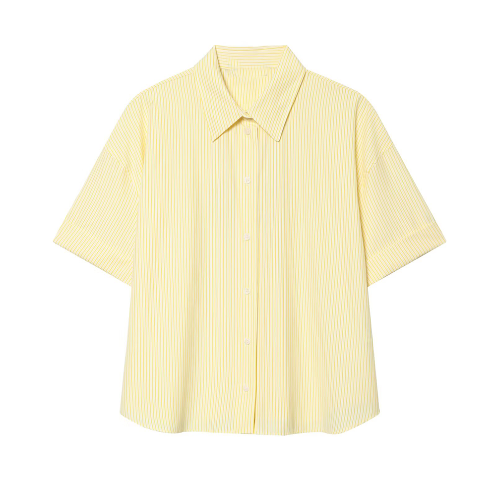suit Women's 2 pieces loose striped poplin loose shirt+Shorts