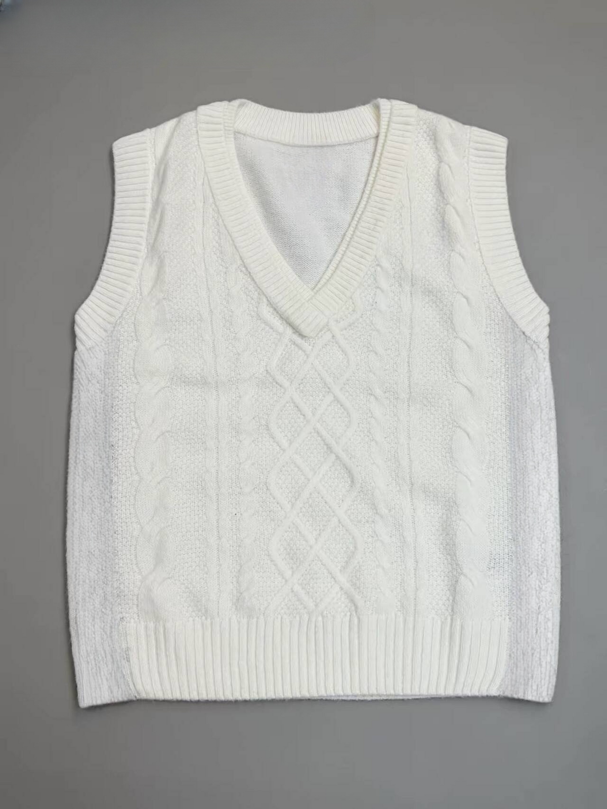 Women's new V-neck loose casual knitted vest