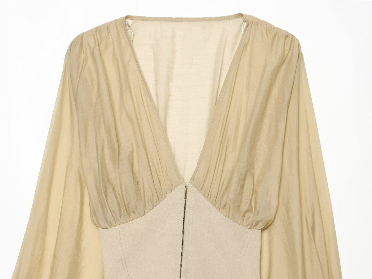Women's slim spliced waistband top