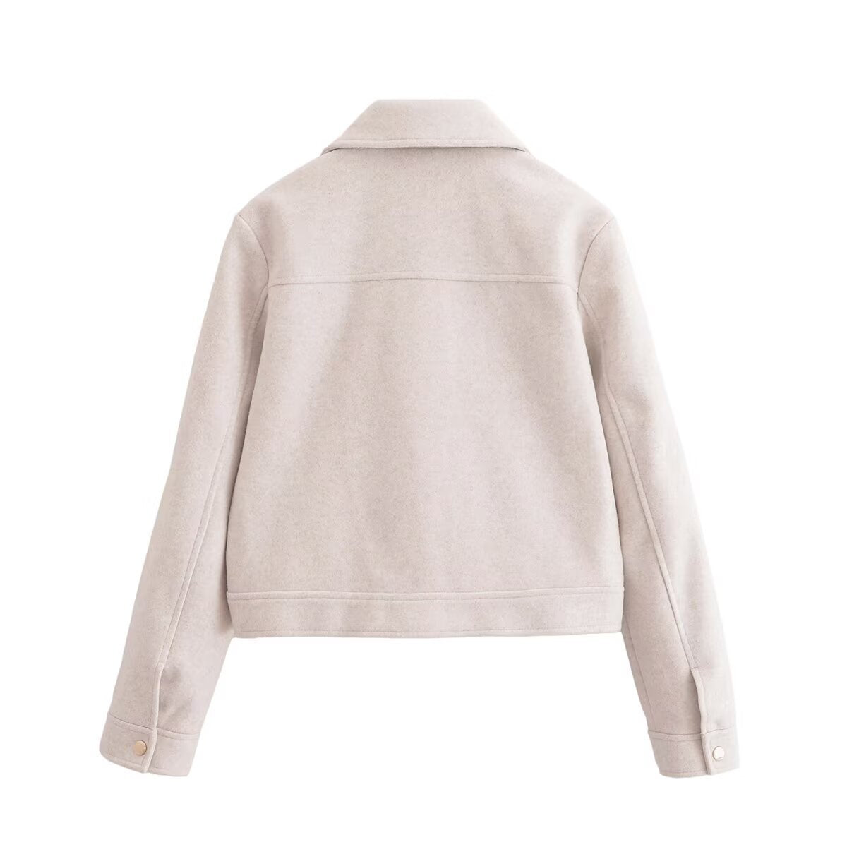 Women's short lapel woolen jacket Coat