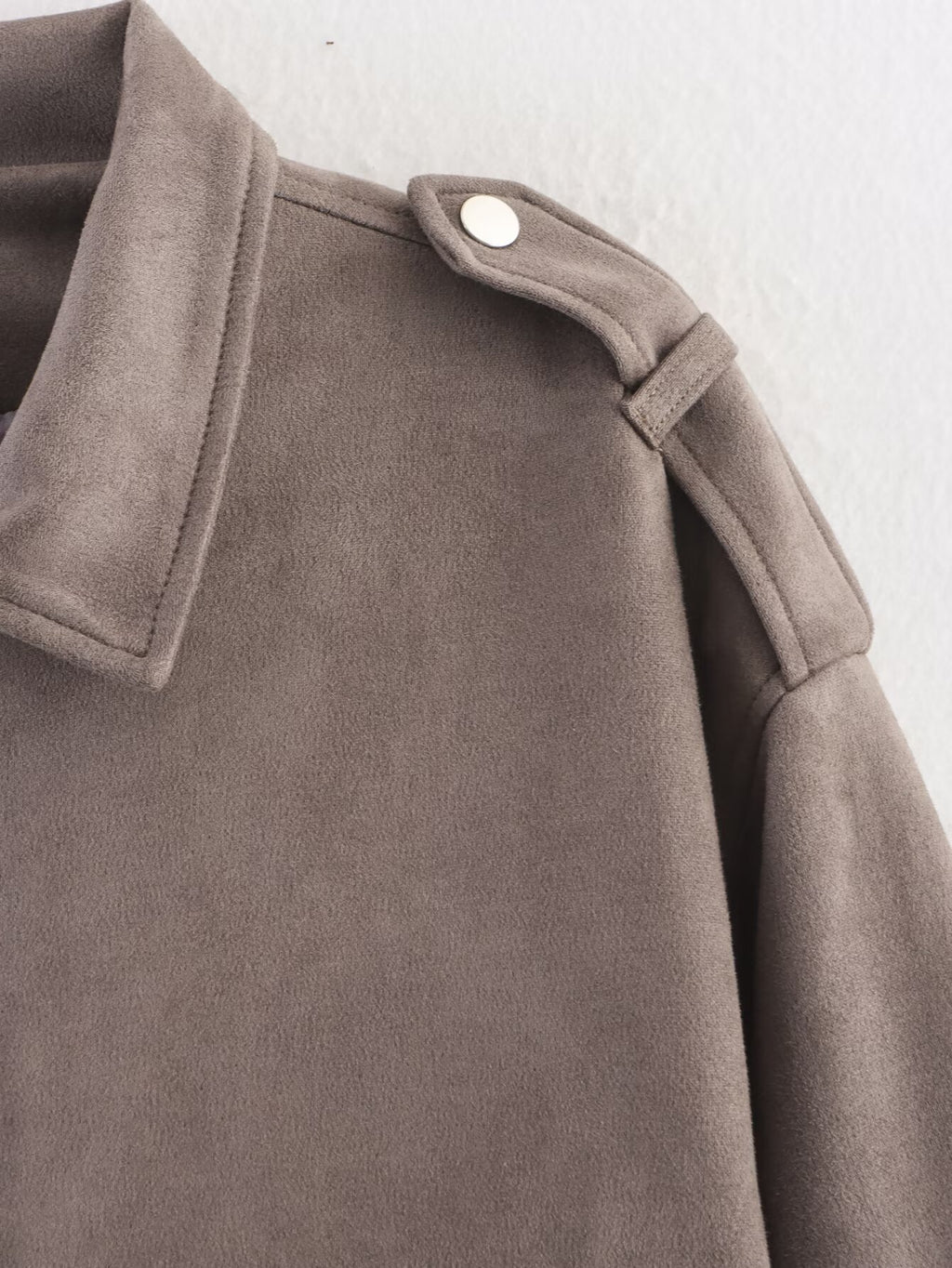 Women 2025 New Long-sleeved Suede textured jacket