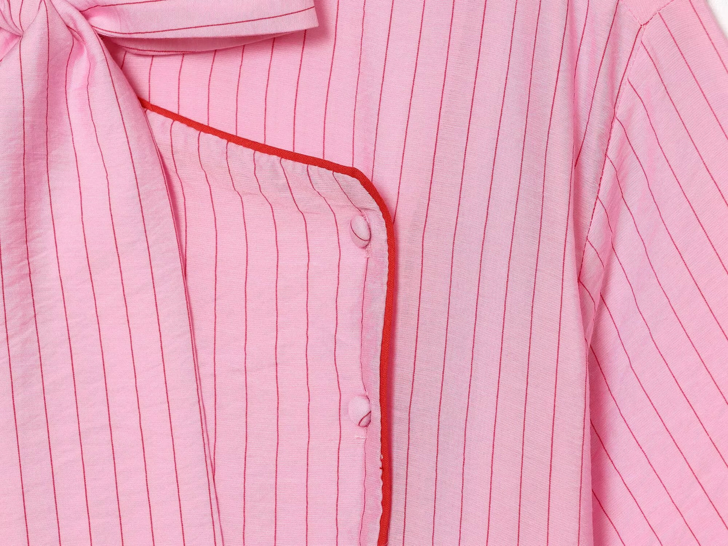 Women's bow decoration striped top