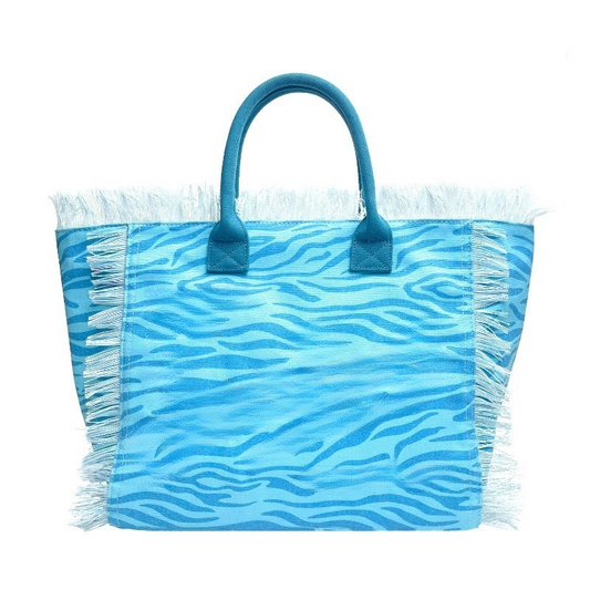 Women's new beach canvas tassel embroidered handbag
