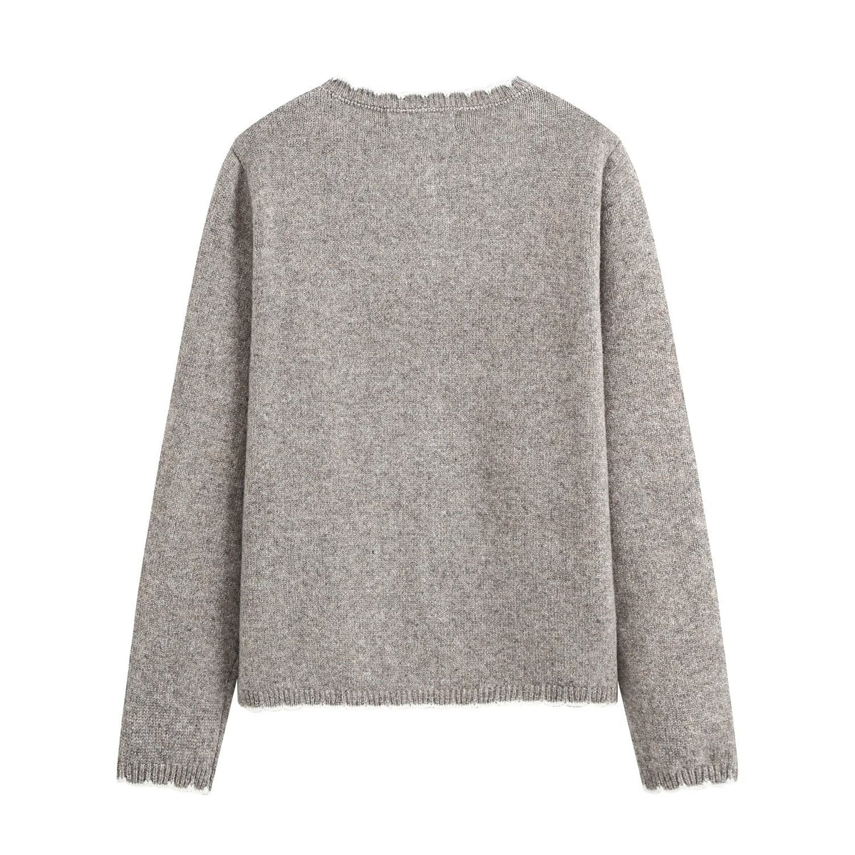 Women's contrasting spliced trimmed knitted Coat