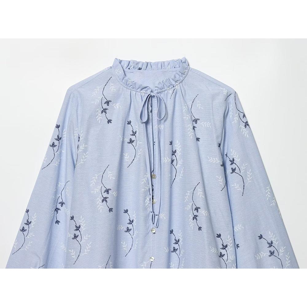 Women's pressed glue embroidered printed shirt