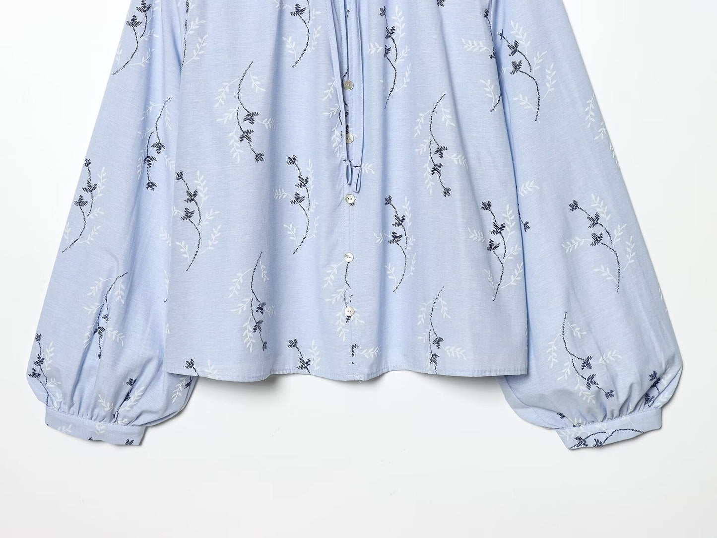 Women's pressed glue embroidered printed shirt