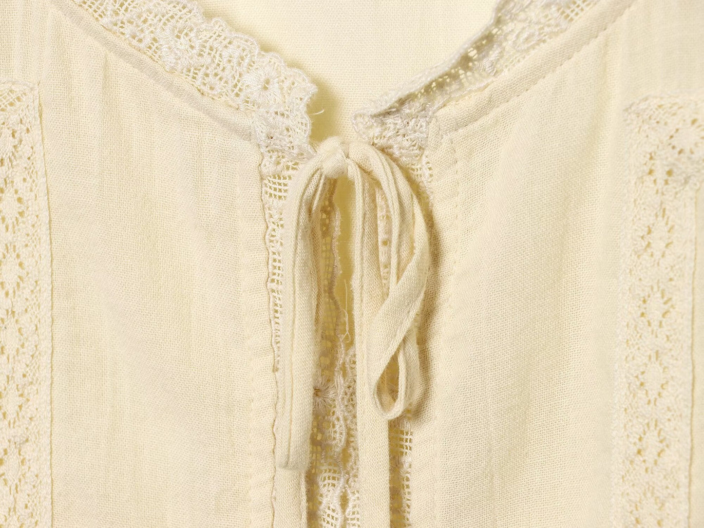 Women's embroidered chiffon lace up shirt