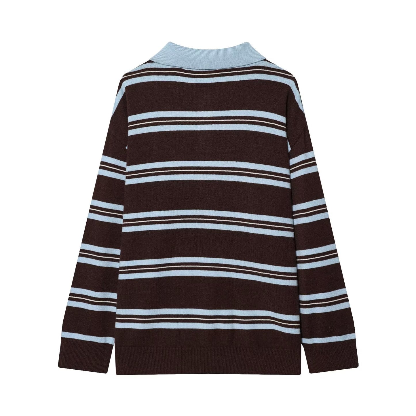 Women's comfortable striped knitted polo shirt