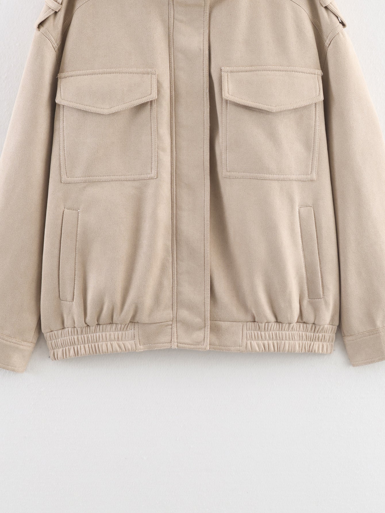 Women 2025 New Fashion Long-sleeved Suede loose-fitting jacket