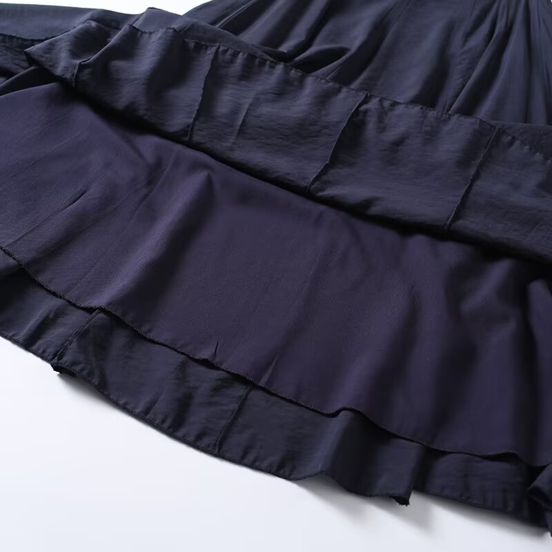 Women's casual draped MIDI skirt