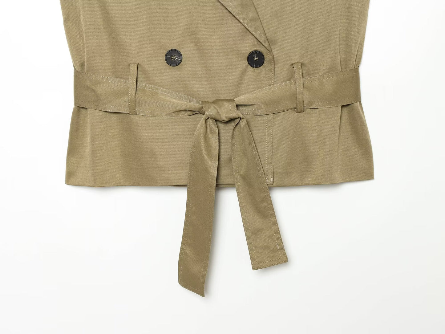 Women's with belt casual double breasted vest