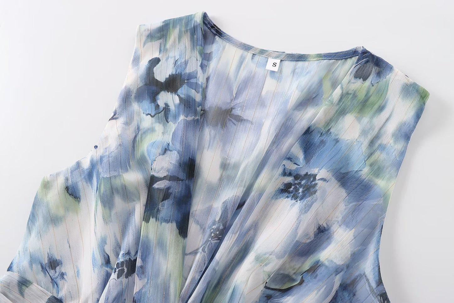 Women's Open Design Metallic Line Printed Dress
