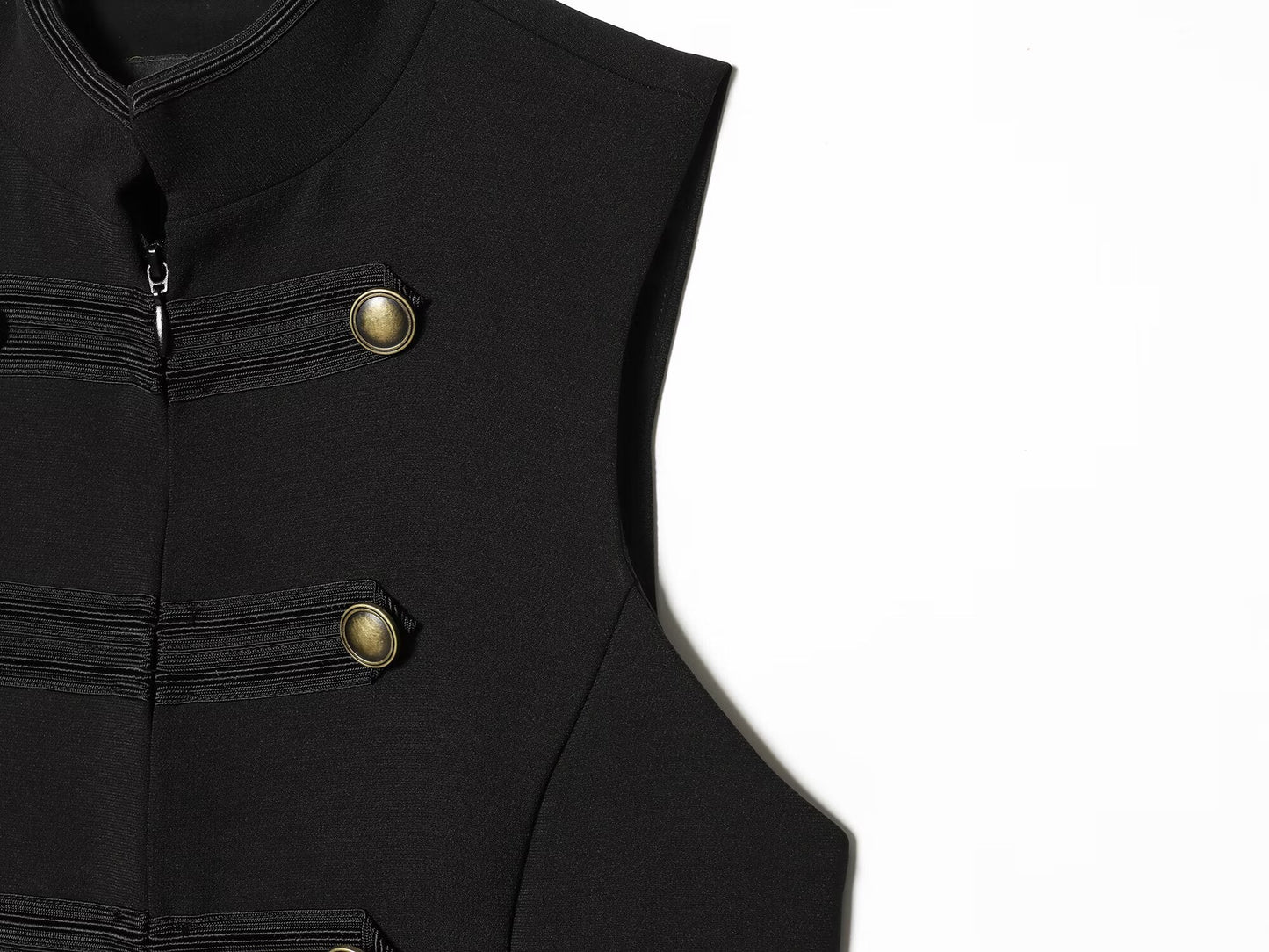 Women's rope knot decorative standing collar vest