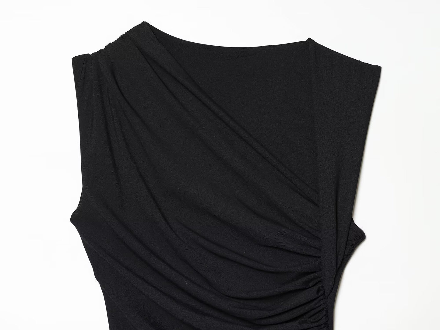 Women's pleated decorative elastic slim MIDI dress