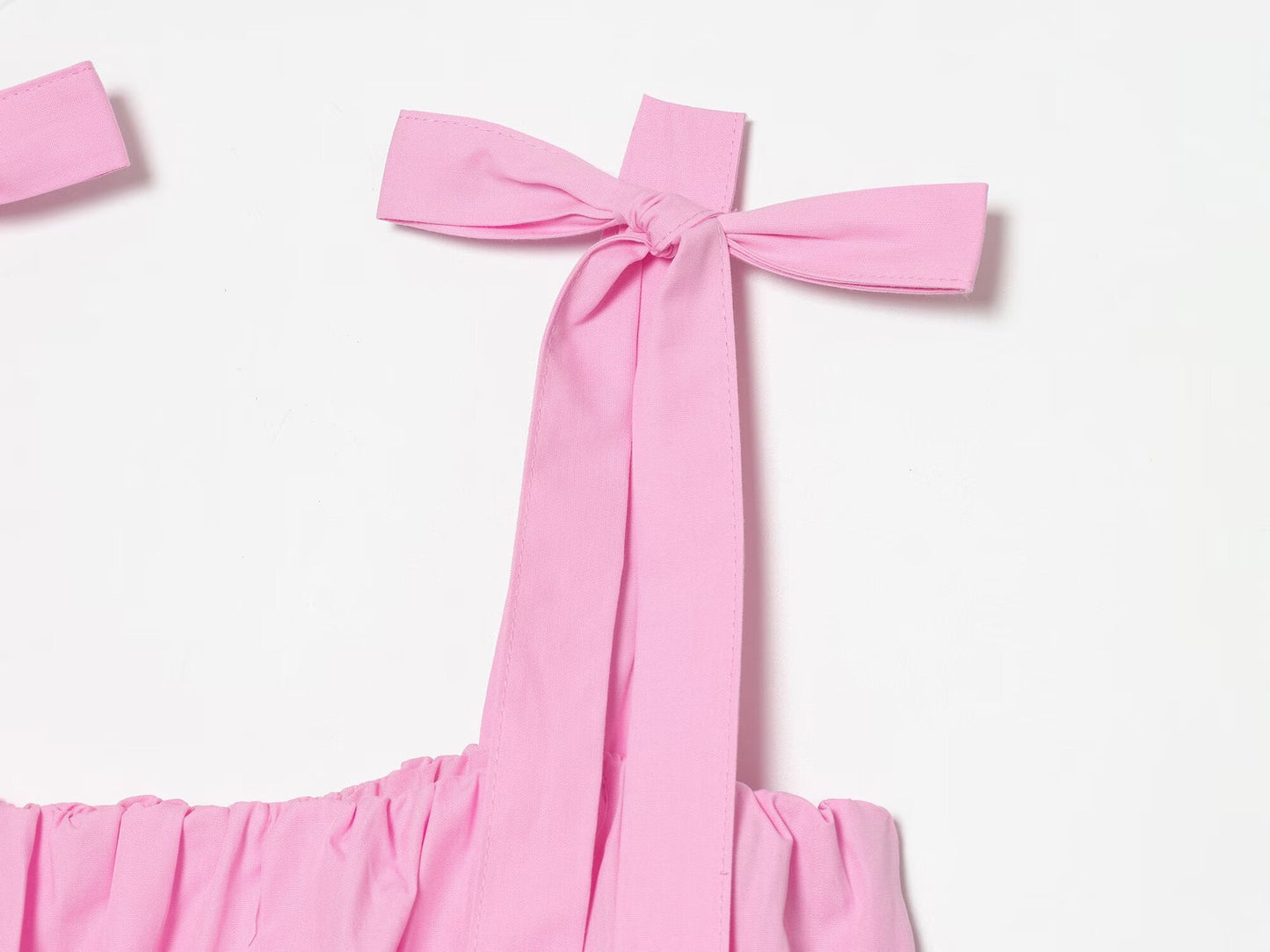 Women's bow decoration poplin MIDI dress