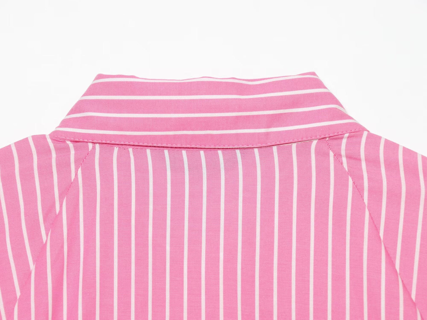 Women's casual striped poplin shirt