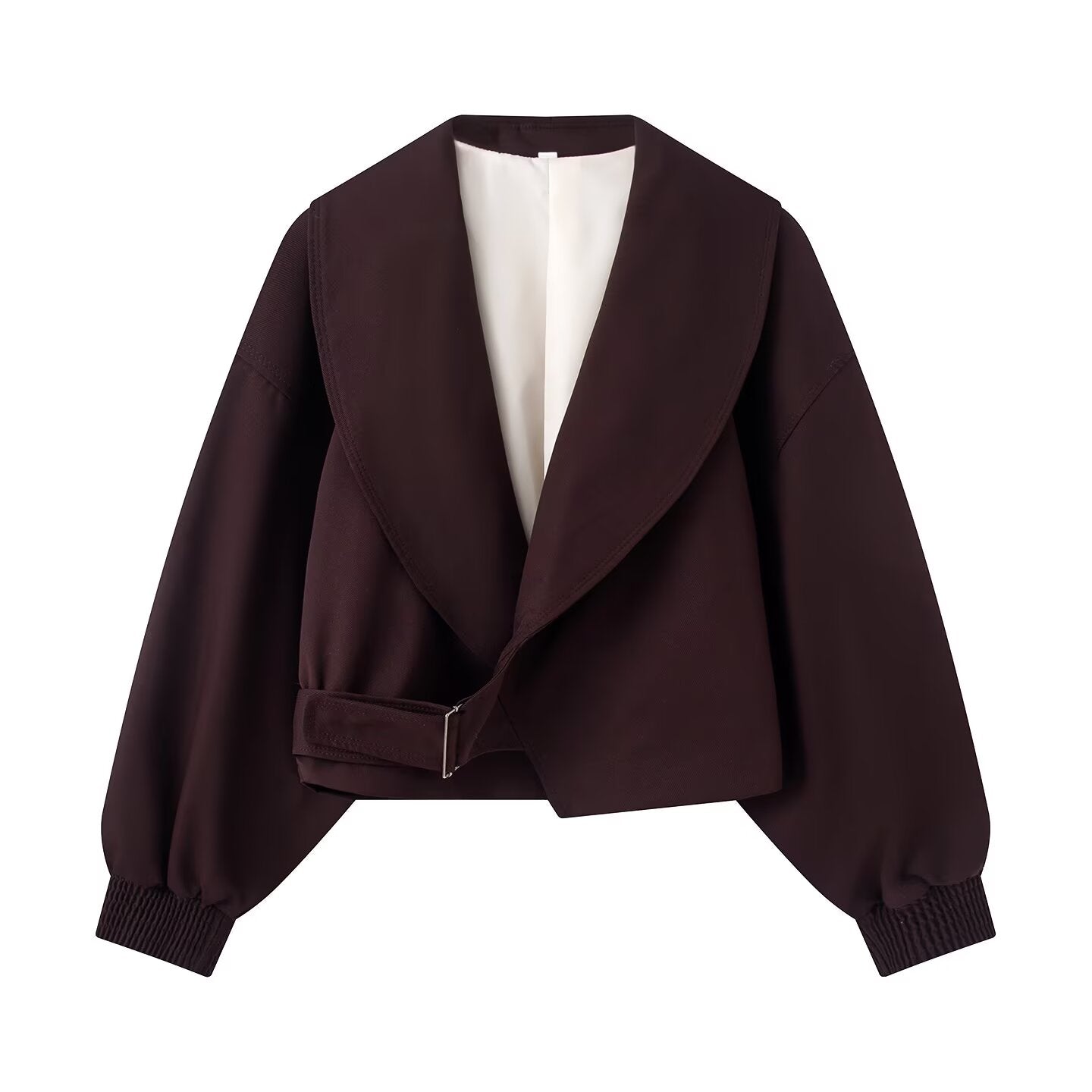 Women's long sleeved lapel short Coat