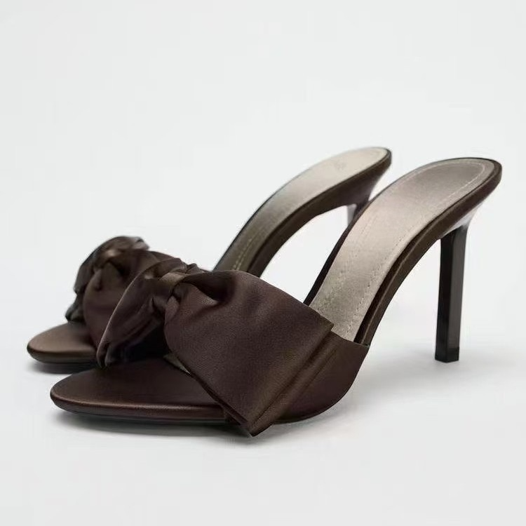 2026 New Women's Shoes - Large Bow Embellished Stiletto Sandals