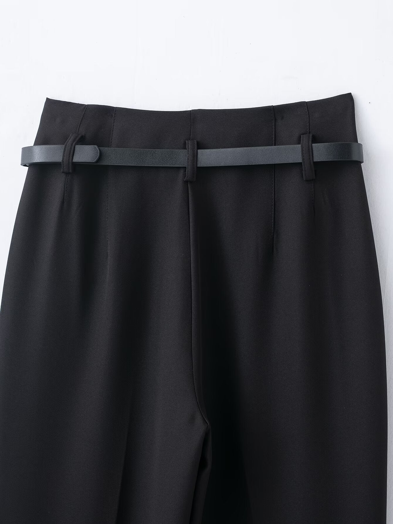 Women's With Belt casual straight high waisted pants
