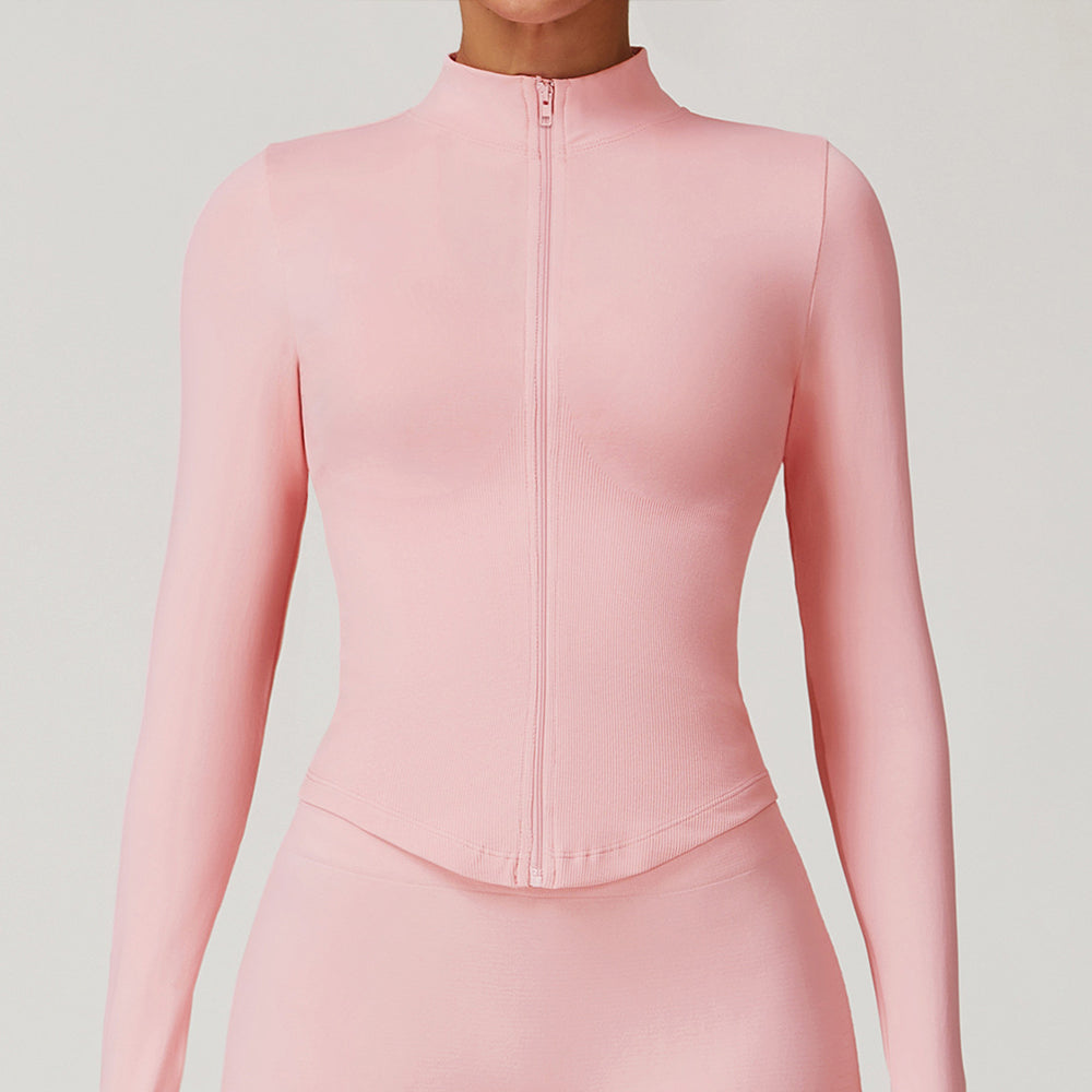 Women's new stand-up collar zipper coat tight-fitting quick-drying yoga clothes