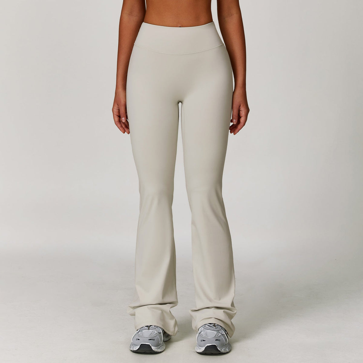 LU Women's new sanding high waist yoga pants tight wide leg flared pants