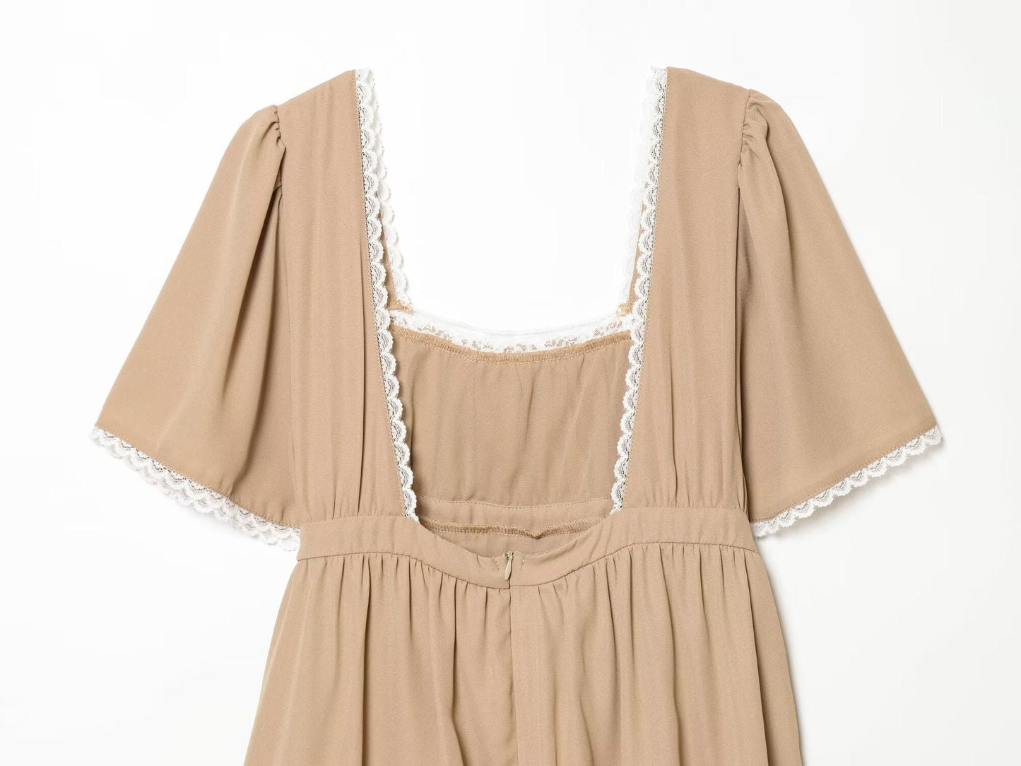 Women's short sleeved patchwork lace dress