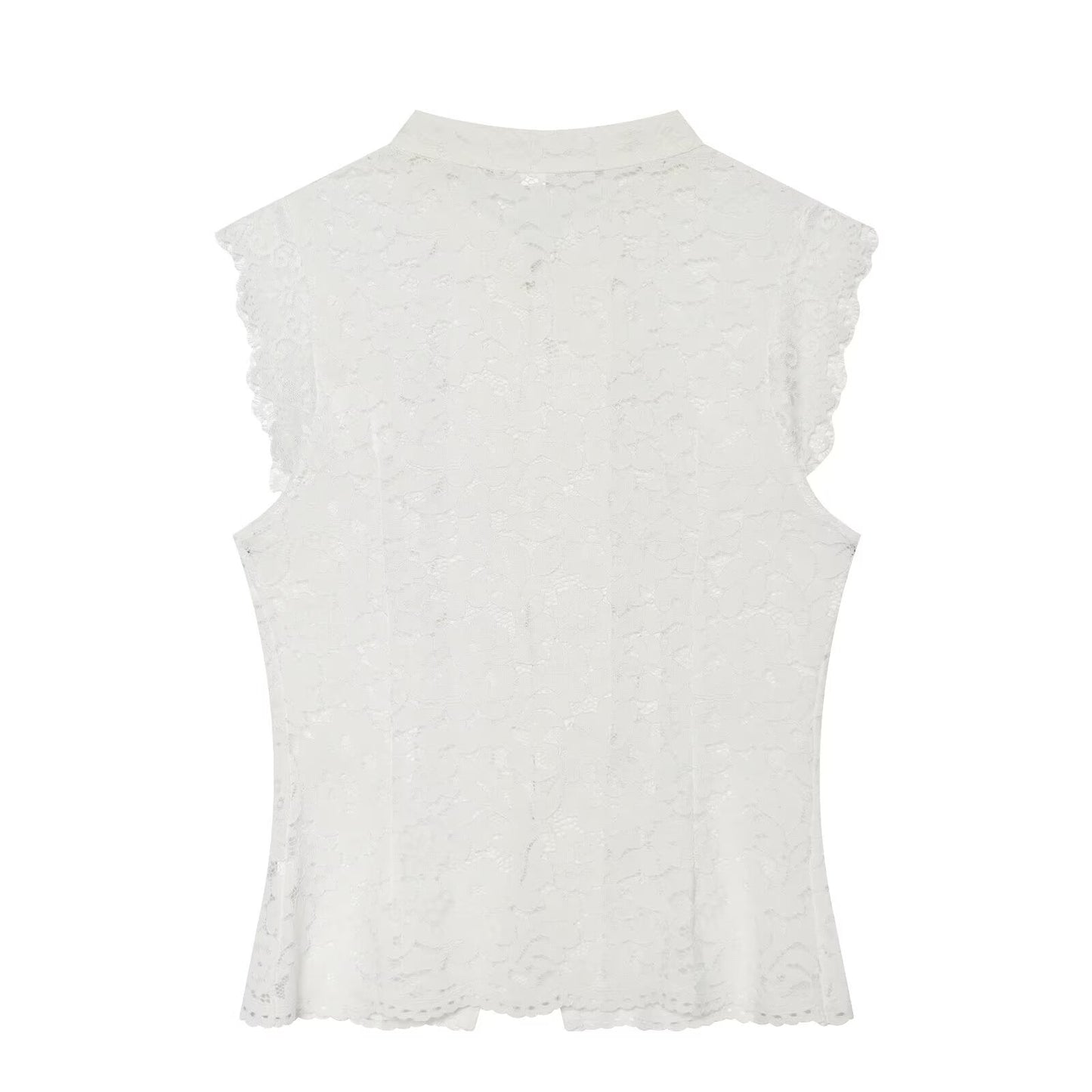 Women's lace hollow out buckle sleeveless vest