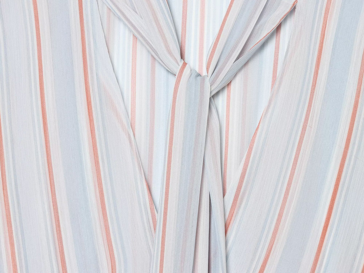 Women's striped ruffle edge ribbon top