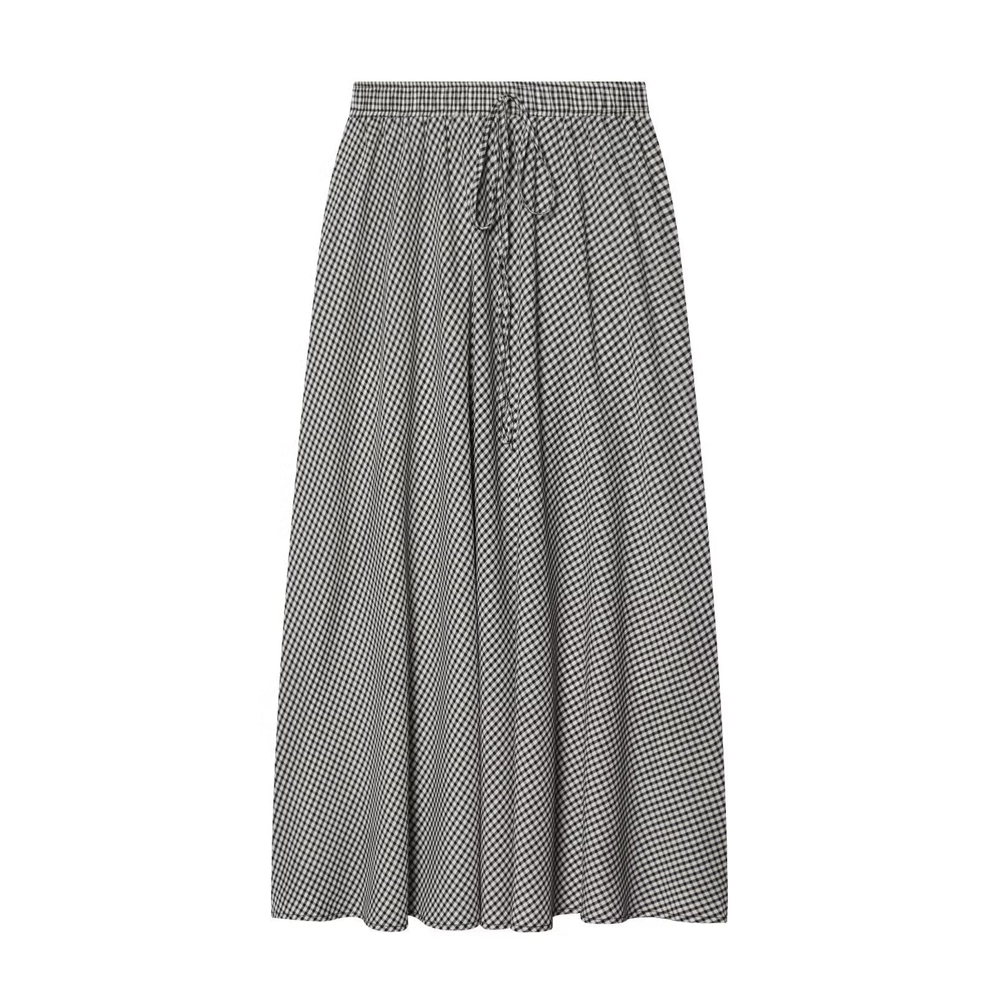 Women's casual plaid MIDI skirt