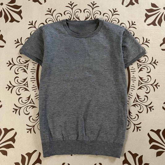 2026 women's new casual Joker O-neck knitted short-sleeved T-shirt