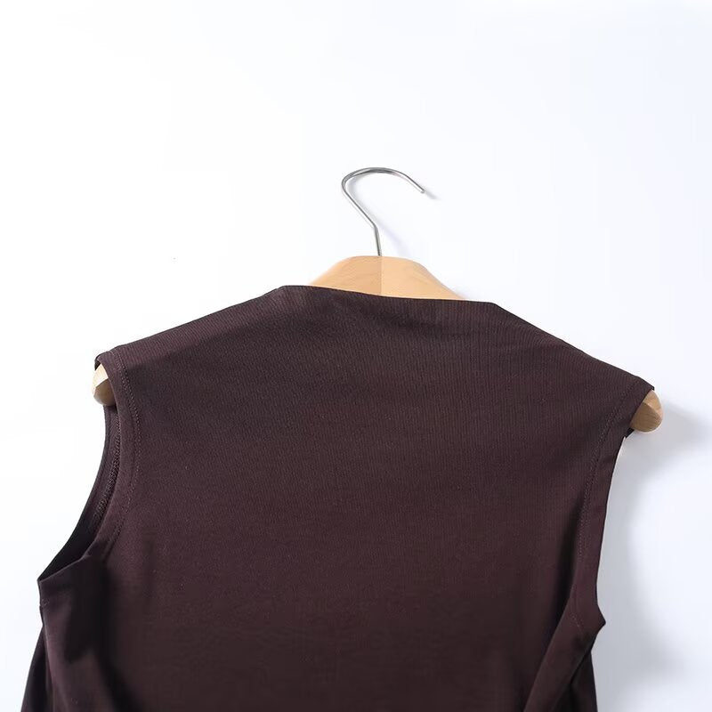 Women's irregular off shoulder sleeveless T-shirt