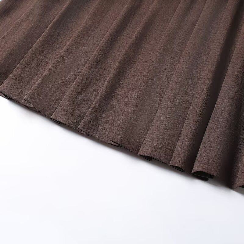 Women's college style casual pleated mini skirt