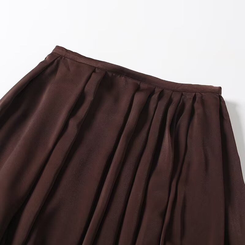 Women's casual versatile pleated MIDI skirt
