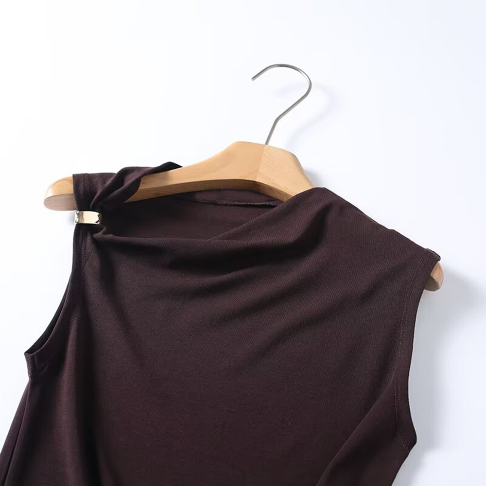 Women's irregular off shoulder sleeveless T-shirt
