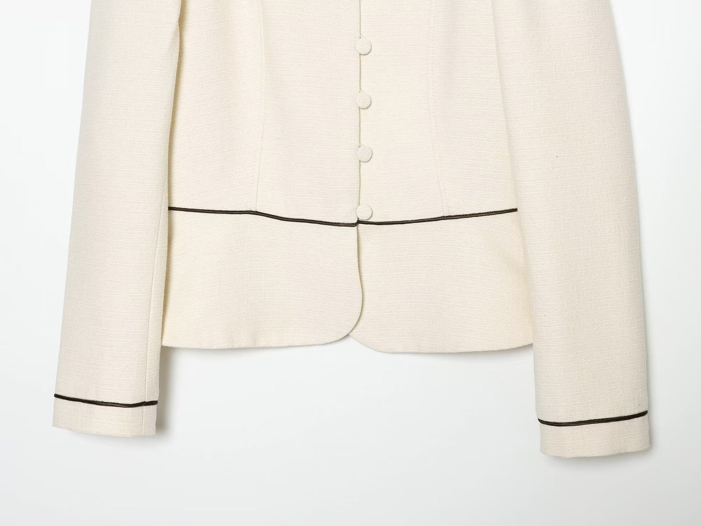 Women's contrasting color trimmed slim Blazer Coat