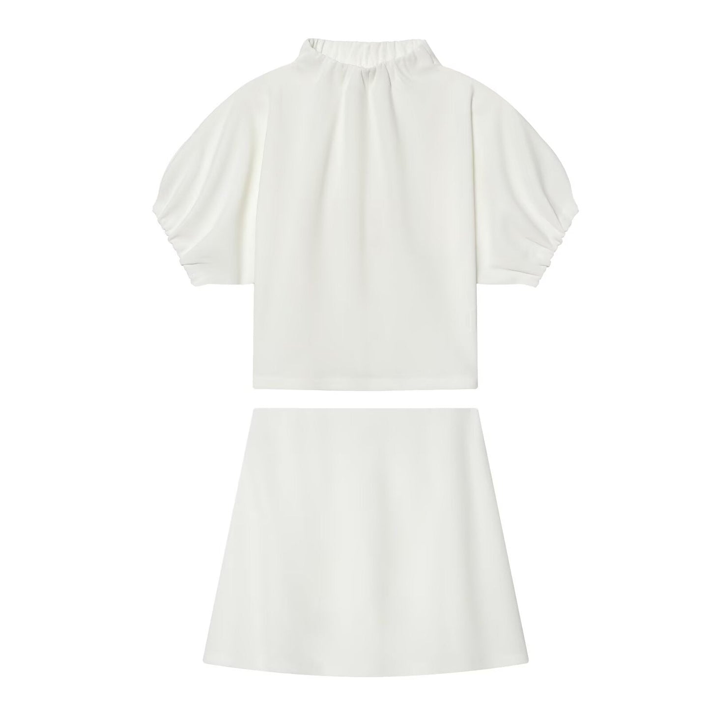 suit Women's 2 pieces pleated decorative knitted top+Skirts