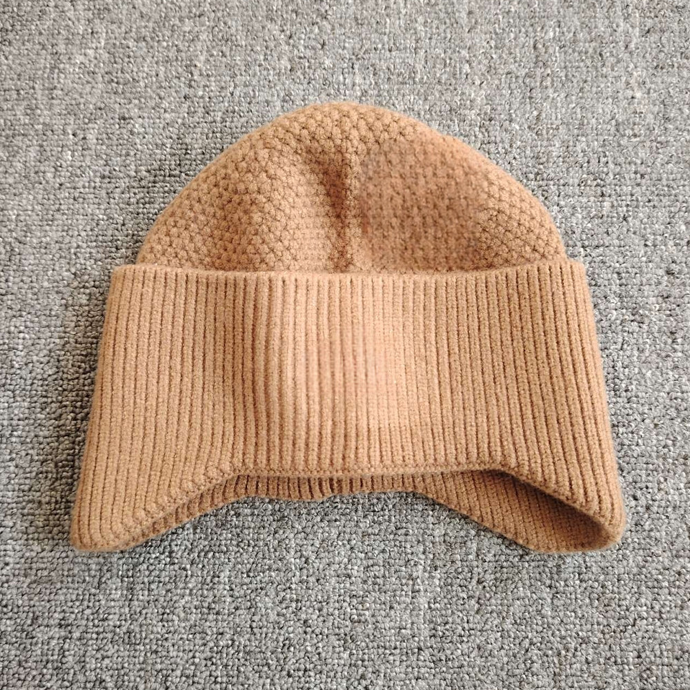 New Joker fashion knit hem arc top cold hat ear protection hat
