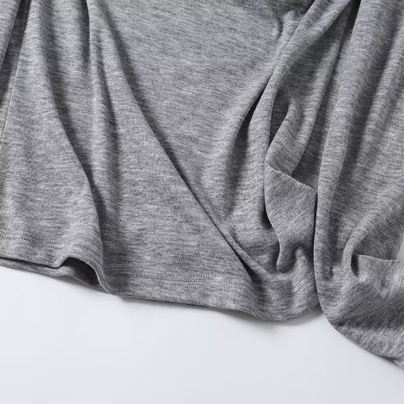 Women's pleated collar long sleeved knitted T-shirt