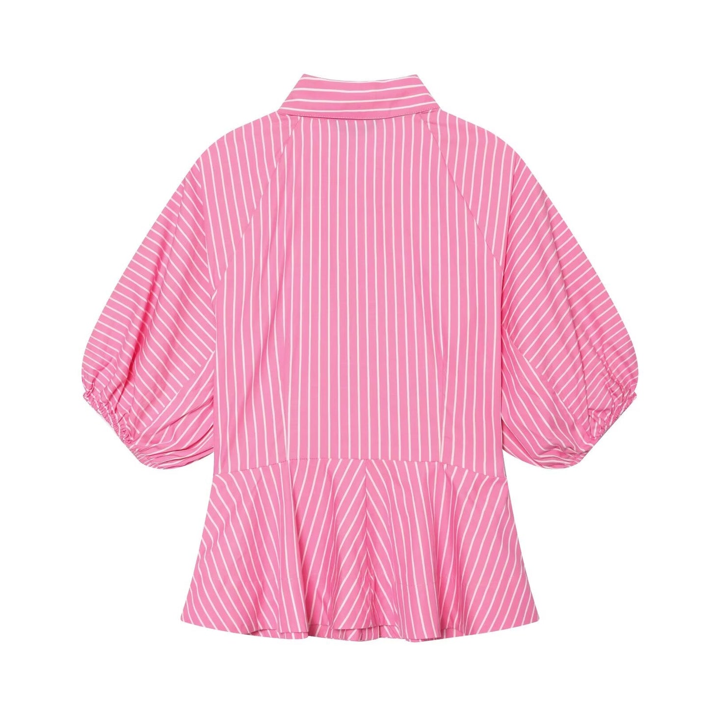 Women's casual striped poplin shirt