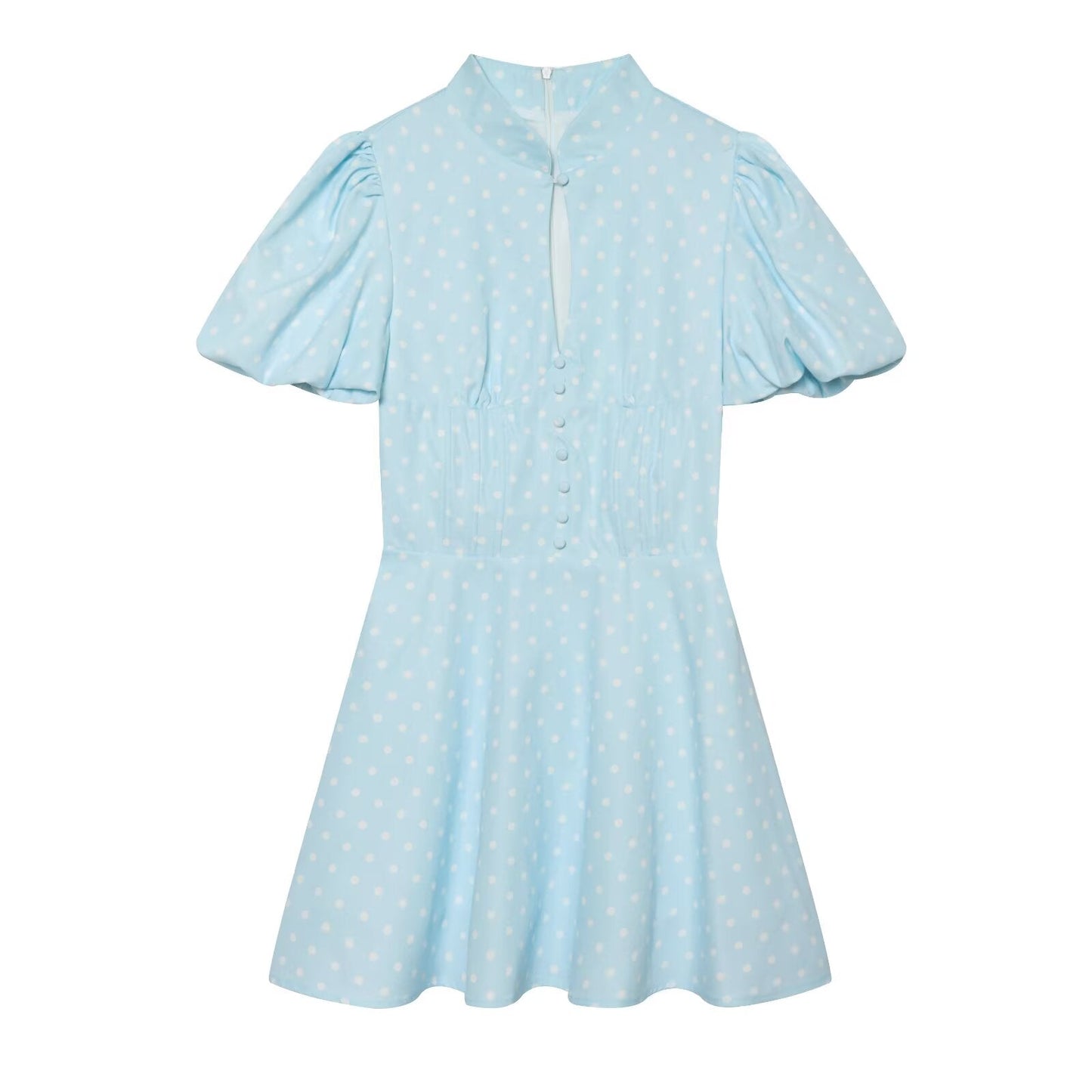 Women's bubble sleeve polka dot dress
