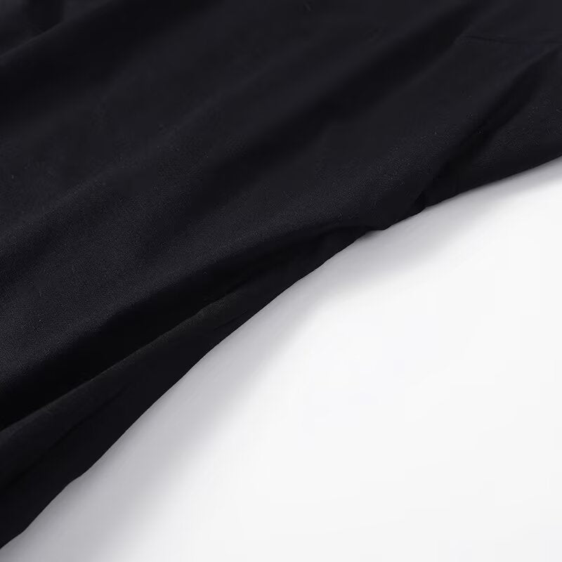 Women's backless linen blended vest style dress