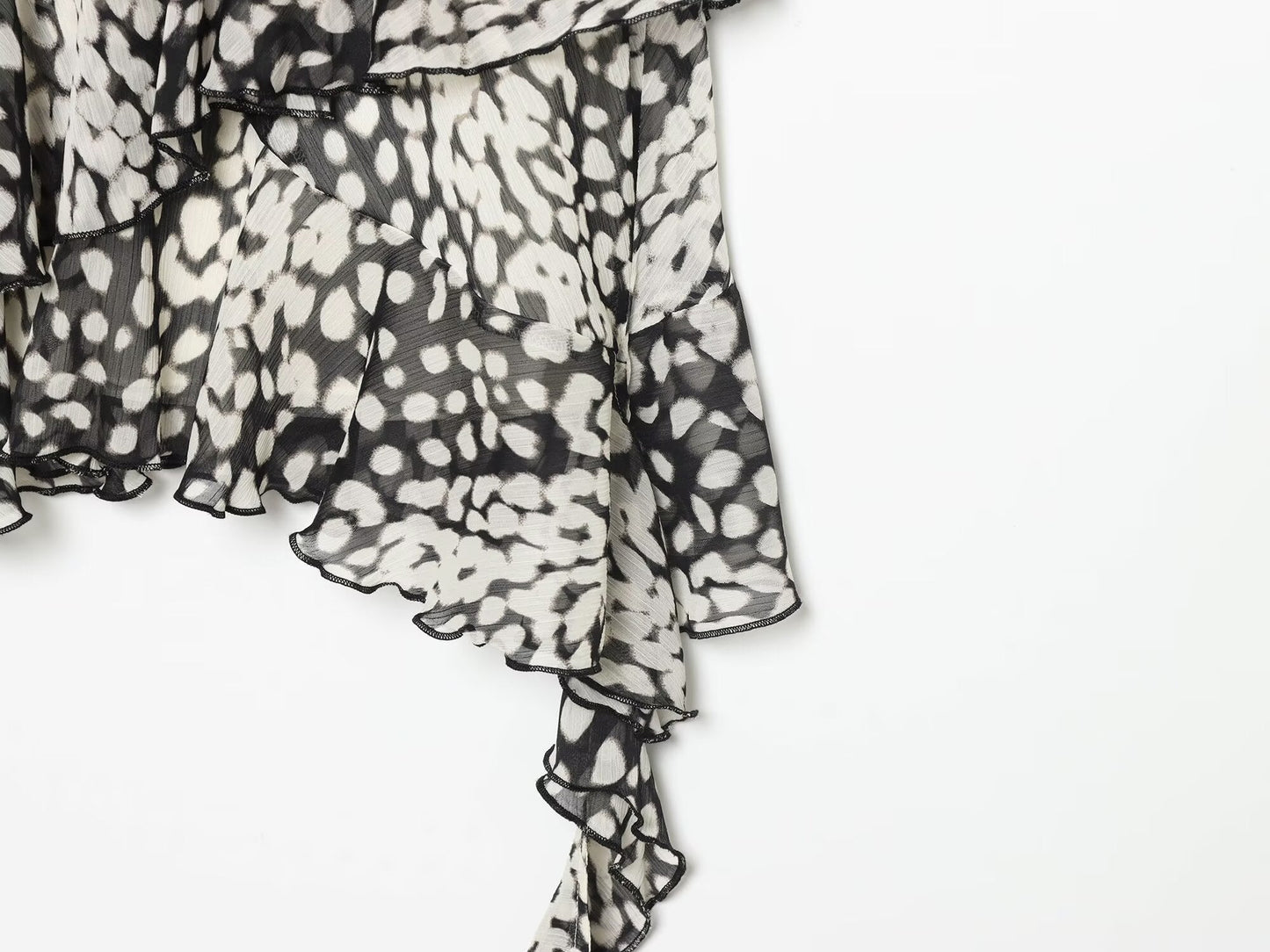 Women's asymmetric printed suspender dress