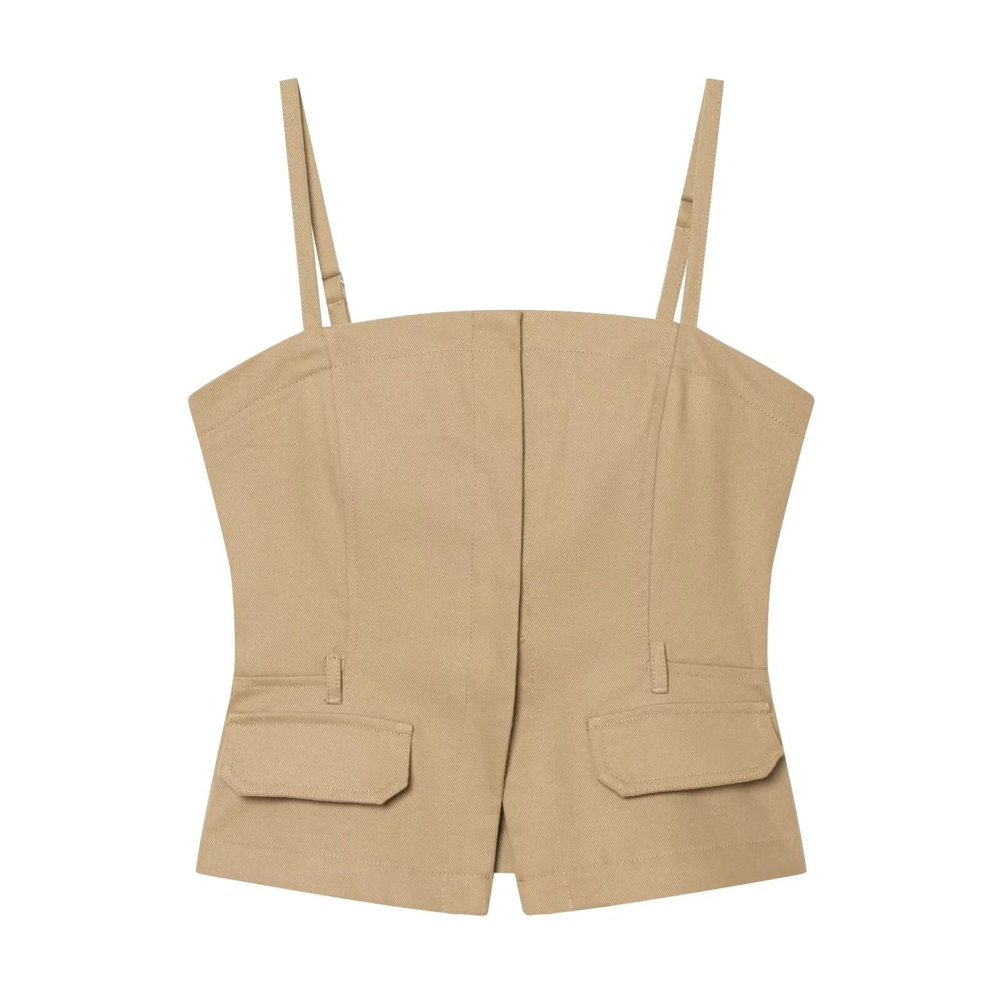 suit Women's 2 pieces backless denim suspender top+Jeans