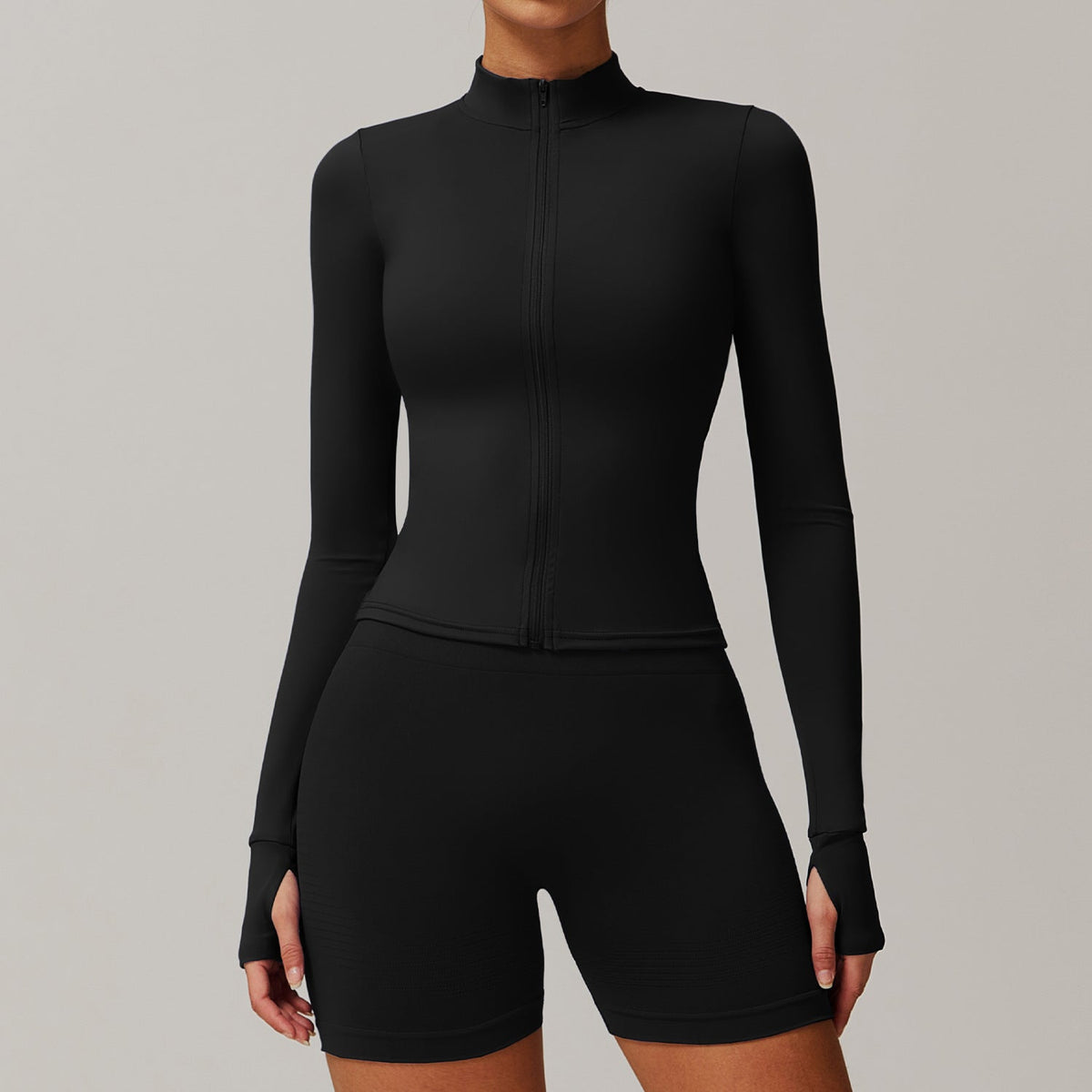 Women's new zipper tight running top