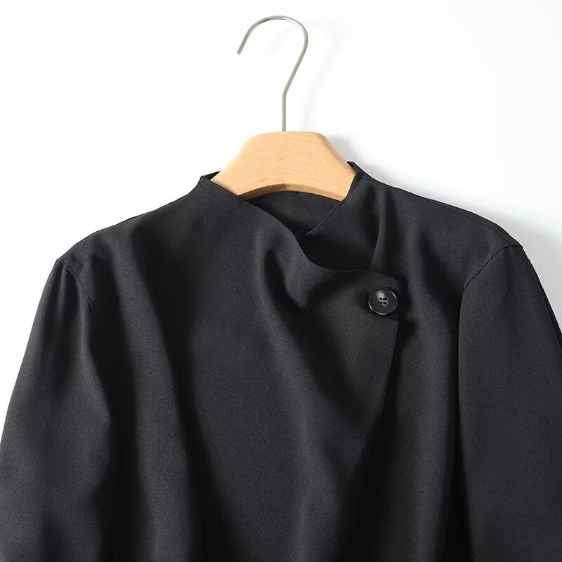 Women's Chinese style long sleeved button up shirt